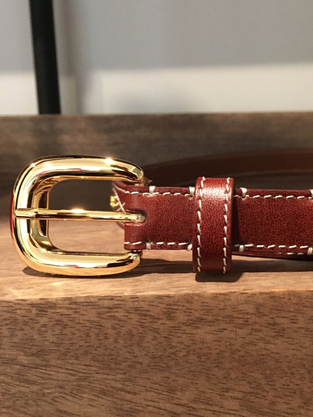 CELINE Fancy Stitch Western Belt in Brown 80 - Picture 2 of 5